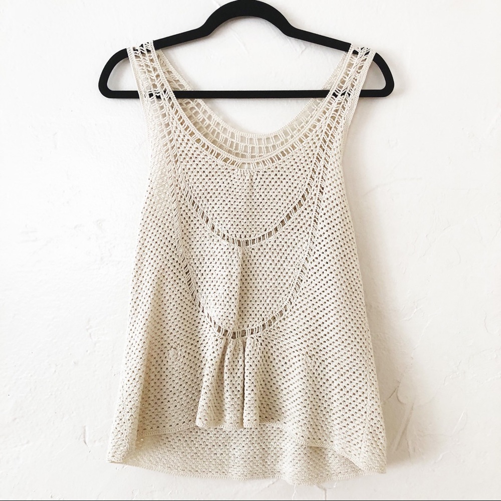 Rachel Comey Cream Beige Natural Crochet Tank Medium